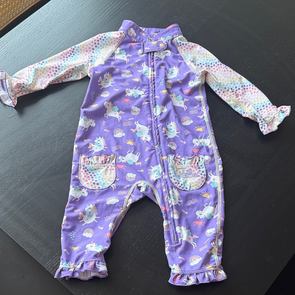 Purple Unicorn Kids One Piece swimsuit
